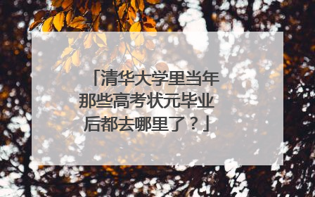 清华大学里当年那些高考状元毕业后都去哪里了？