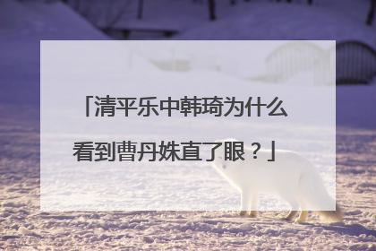 清平乐中韩琦为什么看到曹丹姝直了眼?