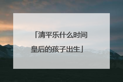 清平乐什么时间皇后的孩子出生