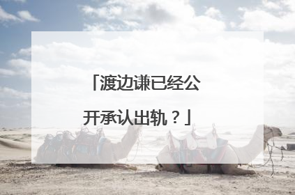 渡边谦已经公开承认出轨？