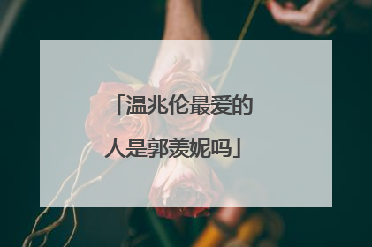 温兆伦最爱的人是郭羡妮吗