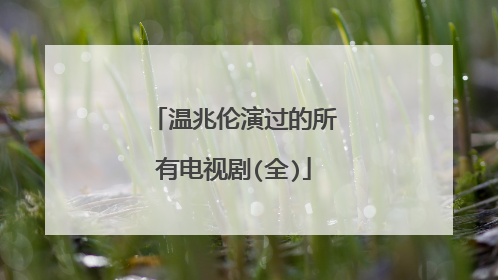 温兆伦演过的所有电视剧(全)