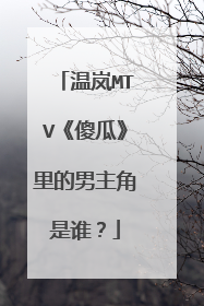 温岚MTV《傻瓜》里的男主角是谁?