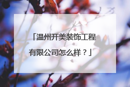 温州开美装饰工程有限公司怎么样？