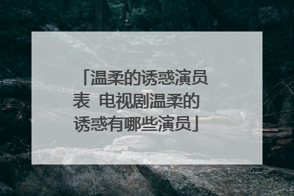 温柔的诱惑演员表 电视剧温柔的诱惑有哪些演员