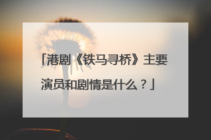 港剧《铁马寻桥》主要演员和剧情是什么？