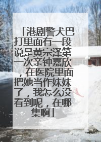 港剧警犬巴打里面有一段说是黄宗泽第一次亲钟嘉欣,在医院里面把她当作妹妹了,我怎么没看到呢,在哪集啊