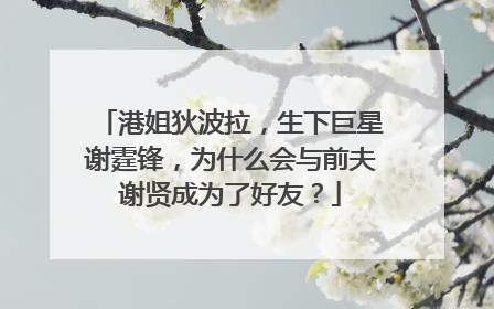 港姐狄波拉,生下巨星谢霆锋,为什么会与前夫谢贤成为了好友?