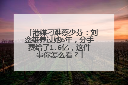 港媒刁难蔡少芬:刘銮雄养过她6年,分手费给了1.6亿,这件事你怎么看?