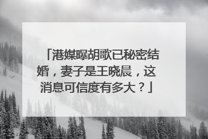 港媒曝胡歌已秘密结婚,妻子是王晓晨,这消息可信度有多大?