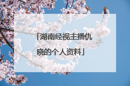 湖南经视主播仇晓的个人资料