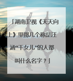 湖南卫视《天天向上》里那几个称是汪涵“干女儿”的人都叫什么名字？