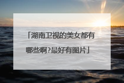 湖南卫视的美女都有哪些啊?最好有图片