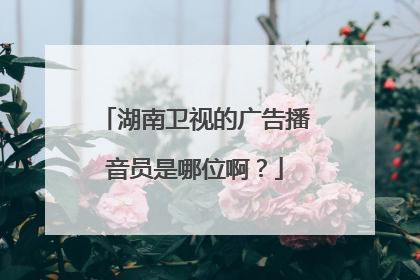 湖南卫视的广告播音员是哪位啊?