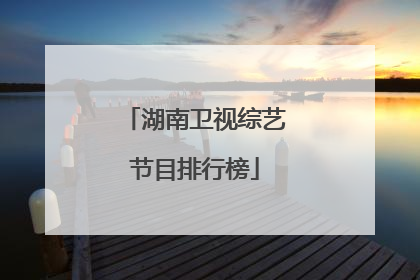 湖南卫视综艺节目排行榜