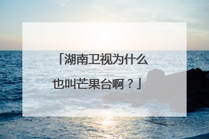 湖南卫视为什么也叫芒果台啊?