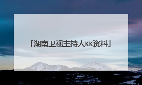 湖南卫视主持人KK资料