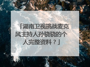 湖南卫视挑战麦克风主持人孙骁骁的个人完整资料？