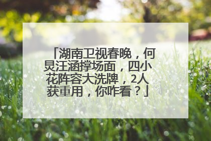 湖南卫视春晚,何炅汪涵撑场面,四小花阵容大洗牌,2人获重用,你咋看?