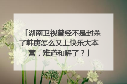 湖南卫视曾经不是封杀了韩庚怎么又上快乐大本营，难道和解了？