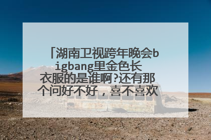 湖南卫视跨年晚会bigbang里金色长衣服的是谁啊?还有那个问好不好，喜不喜欢…的那个是谁啊?