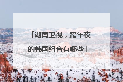 湖南卫视，跨年夜的韩国组合有哪些