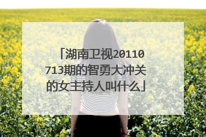 湖南卫视20110713期的智勇大冲关的女主持人叫什么
