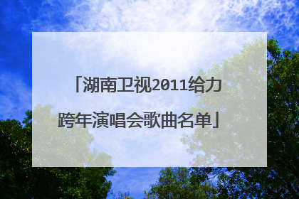 湖南卫视2011给力跨年演唱会歌曲名单
