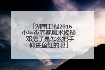 湖南卫视2016小年夜春晚魔术揭秘 邓男子是怎么把手伸进鱼缸的呢