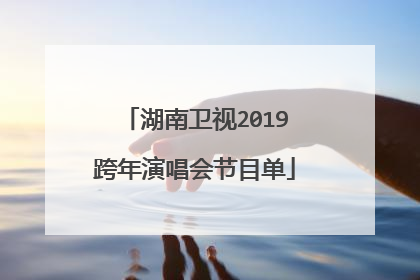 湖南卫视2019跨年演唱会节目单