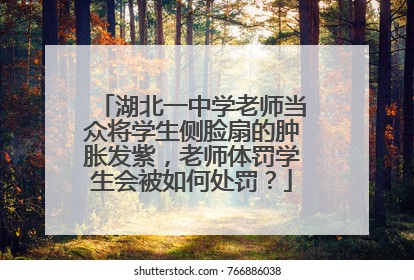 湖北一中学老师当众将学生侧脸扇的肿胀发紫，老师体罚学生会被如何处罚？