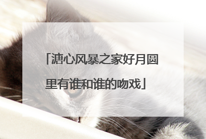 溏心风暴之家好月圆里有谁和谁的吻戏