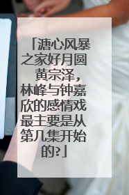 溏心风暴之家好月圆 黄宗泽,林峰与钟嘉欣的感情戏最主要是从第几集开始的?