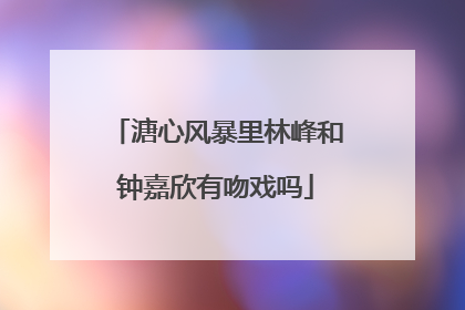 溏心风暴里林峰和钟嘉欣有吻戏吗