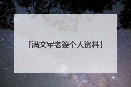 满文军老婆个人资料