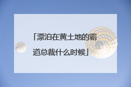 漂泊在黄土地的霸道总裁什么时候