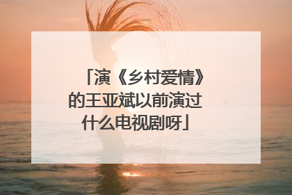 演《乡村爱情》的王亚斌以前演过什么电视剧呀