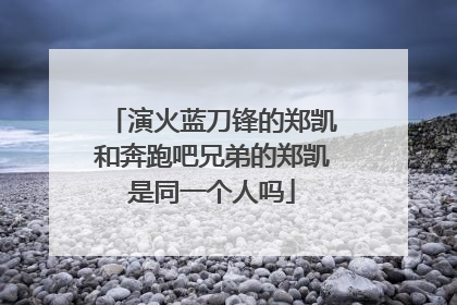 演火蓝刀锋的郑凯和奔跑吧兄弟的郑凯是同一个人吗