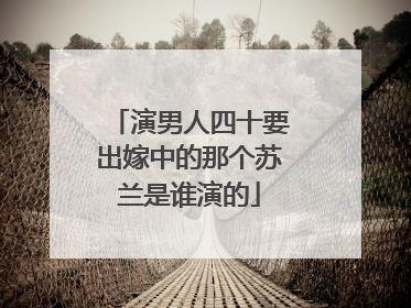 演男人四十要出嫁中的那个苏兰是谁演的