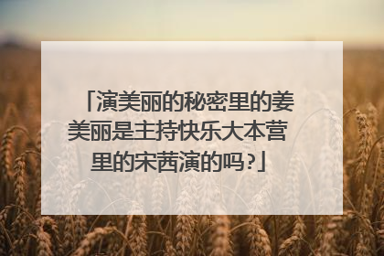 演美丽的秘密里的姜美丽是主持快乐大本营里的宋茜演的吗?