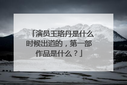 演员王珞丹是什么时候出道的,第一部作品是什么?