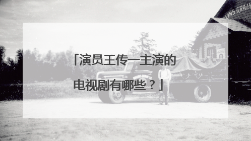 演员王传一主演的电视剧有哪些?