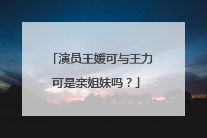 演员王媛可与王力可是亲姐妹吗？