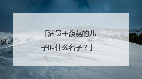 演员王馥荔的儿子叫什么名子?