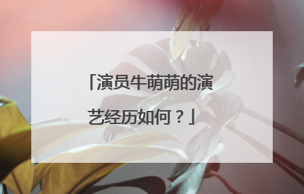 演员牛萌萌的演艺经历如何？