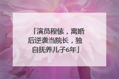 演员程愫，离婚后逆袭当院长，独自抚养儿子6年
