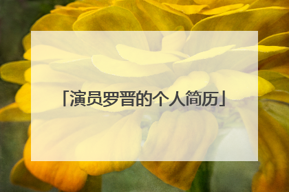 演员罗晋的个人简历