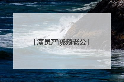 演员严晓频老公