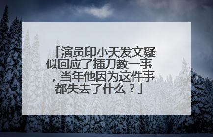 演员印小天发文疑似回应了插刀教一事,当年他因为这件事都失去了什么?