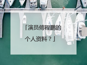 演员傅程鹏的个人资料？